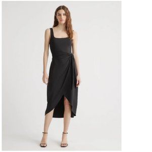 Quince Tencel Jersey Side Tie Dress NWT Black Small
